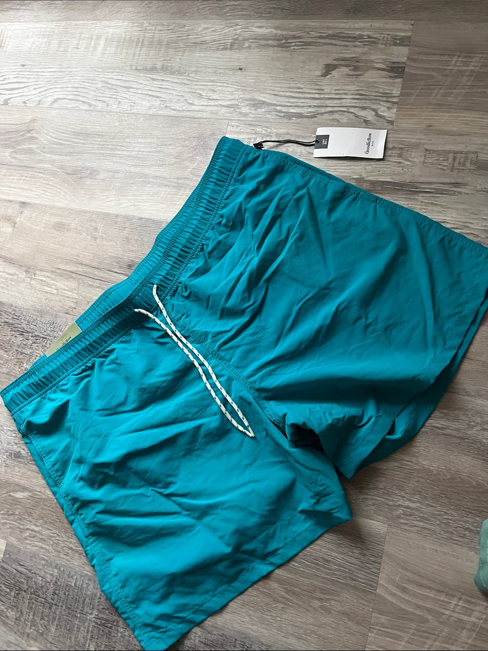 Goodfellow & Co Teal Men's Swim Trunks with Contrast Drawstring